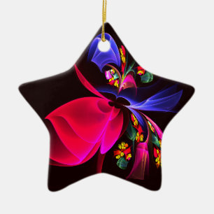 Modern kleurrijk bloemig Abstract kunstpatroon #06 Keramisch Ornament