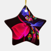 Modern kleurrijk bloemig Abstract kunstpatroon #06 Keramisch Ornament (Achterkant)