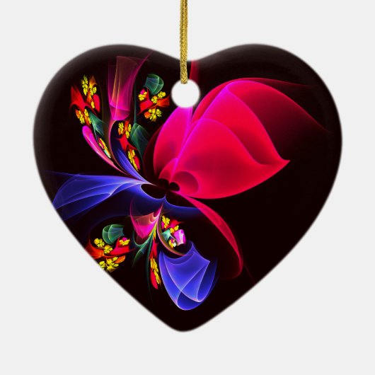 Modern kleurrijk bloemig Abstract kunstpatroon #06 Keramisch Ornament (Achterkant)