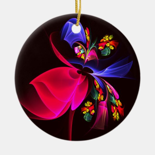 Modern kleurrijk bloemig Abstract kunstpatroon #06 Keramisch Ornament (Voorkant)