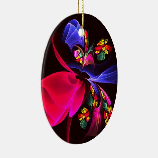 Modern kleurrijk bloemig Abstract kunstpatroon #06 Keramisch Ornament (Rechts)