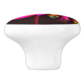 Modern kleurrijk bloemig Abstract kunstpatroon #06 Keramische Knop (Zijkant)