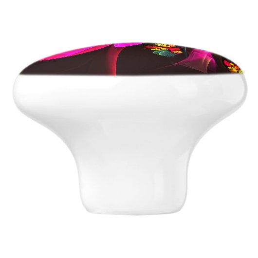 Modern kleurrijk bloemig Abstract kunstpatroon #06 Keramische Knop (Zijkant)