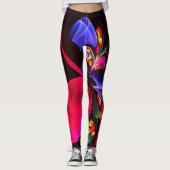 Modern kleurrijk bloemig Abstract kunstpatroon #06 Leggings (Voorkant)