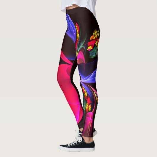 Modern kleurrijk bloemig Abstract kunstpatroon #06 Leggings (Links)