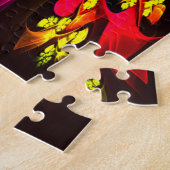 Modern kleurrijk bloemig Abstract kunstpatroon #06 Legpuzzel (Zijkant)