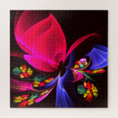 Modern kleurrijk bloemig Abstract kunstpatroon #06 Legpuzzel (Horizontaal)