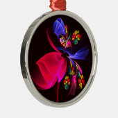 Modern kleurrijk bloemig Abstract kunstpatroon #06 Metalen Ornament (Rechts)