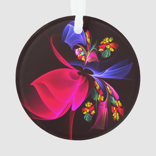 Modern kleurrijk bloemig Abstract kunstpatroon #06 Ornament (achterkant)