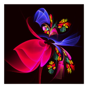 Modern kleurrijk bloemig Abstract kunstpatroon #06 Perfect Poster