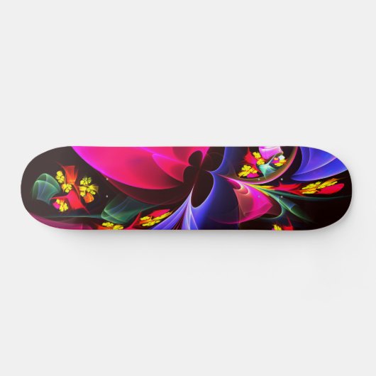 Modern kleurrijk bloemig Abstract kunstpatroon #06 Persoonlijk Skateboard (Horizontaal)