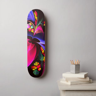 Modern kleurrijk bloemig Abstract kunstpatroon #06 Persoonlijk Skateboard