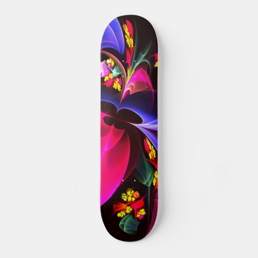 Modern kleurrijk bloemig Abstract kunstpatroon #06 Persoonlijk Skateboard (Voorkant)