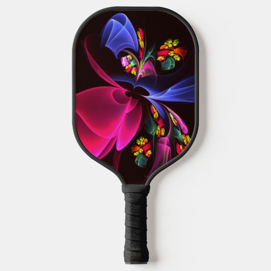 Modern kleurrijk bloemig Abstract kunstpatroon #06 Pickleball Paddle (Voorkant)