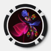 Modern kleurrijk bloemig Abstract kunstpatroon #06 Poker Chips (Achterkant)