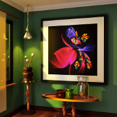 Modern kleurrijk bloemig Abstract kunstpatroon #06 Poster