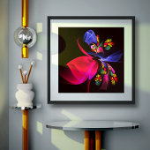 Modern kleurrijk bloemig Abstract kunstpatroon #06 Poster