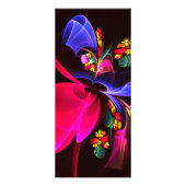 Modern kleurrijk bloemig Abstract kunstpatroon #06 Reclamekaart (Achterkant)