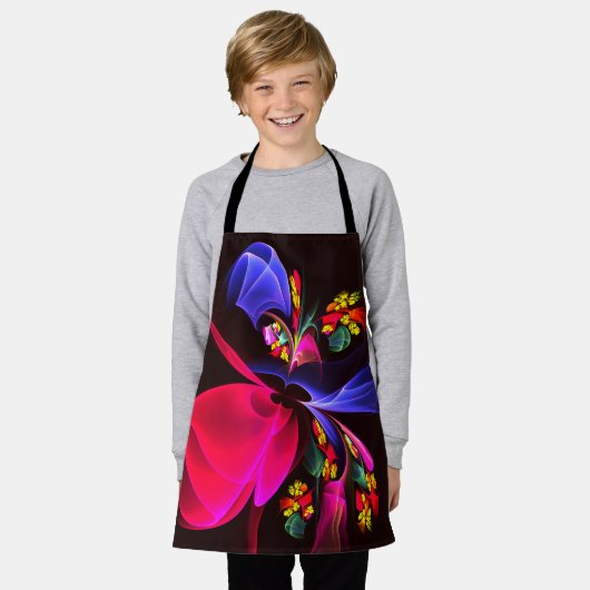 Modern kleurrijk bloemig Abstract kunstpatroon #06 Schort (Gedragen)