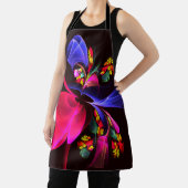 Modern kleurrijk bloemig Abstract kunstpatroon #06 Schort (Insitu)