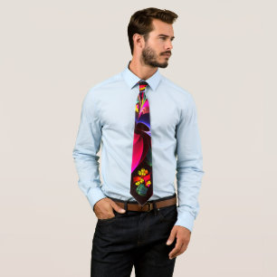 Modern kleurrijk bloemig Abstract kunstpatroon #06 Stropdas