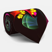 Modern kleurrijk bloemig Abstract kunstpatroon #06 Stropdas (Opgerold)