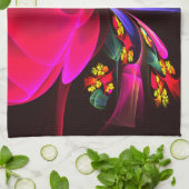 Modern kleurrijk bloemig Abstract kunstpatroon #06 Theedoek (Gevouwen)