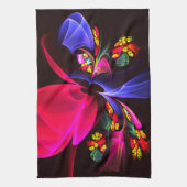 Modern kleurrijk bloemig Abstract kunstpatroon #06 Theedoek (Verticaal)
