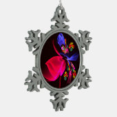 Modern kleurrijk bloemig Abstract kunstpatroon #06 Tin Sneeuwvlok Ornament (Links)