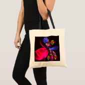 Modern kleurrijk bloemig Abstract kunstpatroon #06 Tote Bag (Voorkant (product))