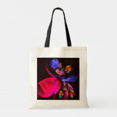 Modern kleurrijk bloemig Abstract kunstpatroon #06 Tote Bag (Achterkant)