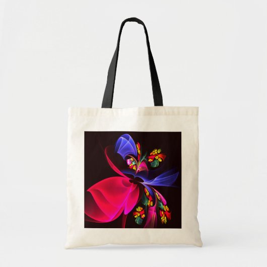 Modern kleurrijk bloemig Abstract kunstpatroon #06 Tote Bag (Voorkant)