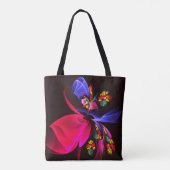 Modern kleurrijk bloemig Abstract kunstpatroon #06 Tote Bag (Achterkant)