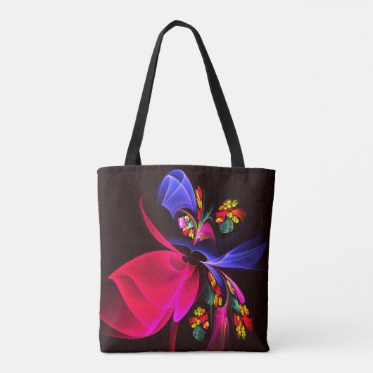Modern kleurrijk bloemig Abstract kunstpatroon #06 Tote Bag (Achterkant)