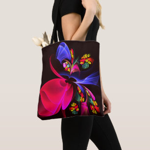Modern kleurrijk bloemig Abstract kunstpatroon #06 Tote Bag