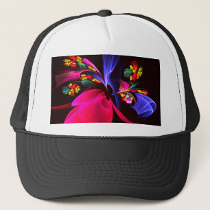 Modern kleurrijk bloemig Abstract kunstpatroon #06 Trucker Pet