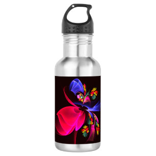 Modern kleurrijk bloemig Abstract kunstpatroon #06 Waterfles