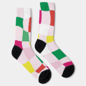 Modern kleurrijk | Blokken Tartan Plaid Kerstmis Sokken (Rechts)