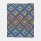 Modern kleurrijk boho vierkant geometrisch patroon fleece deken (Voorkant)