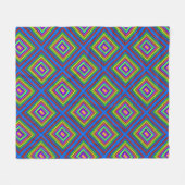 Modern kleurrijk boho vierkant geometrisch patroon fleece deken (Voorkant (Horizontaal))