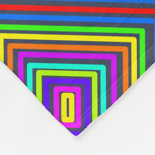 Modern kleurrijk boho vierkant geometrisch patroon fleece deken (Hoek)