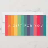 Modern kleurrijk cadeaubon met Logo (Voorkant)