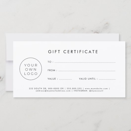 Modern kleurrijk cadeaubon met Logo (Achterkant)