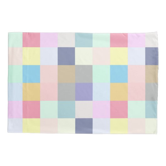 Modern kleurrijk dambord kussensloop (Achterkant)