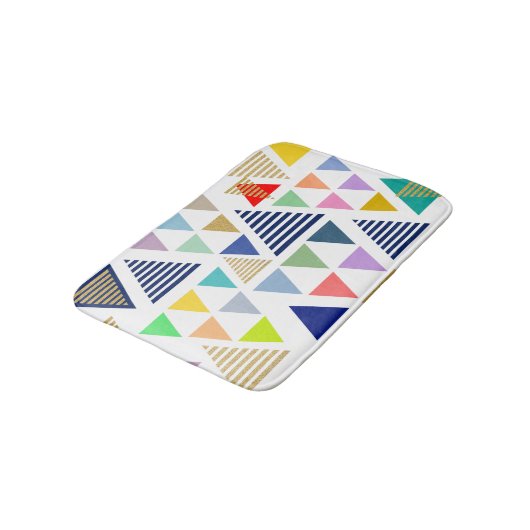 Modern kleurrijk driehoekspatroon badmat (Gekanteld)