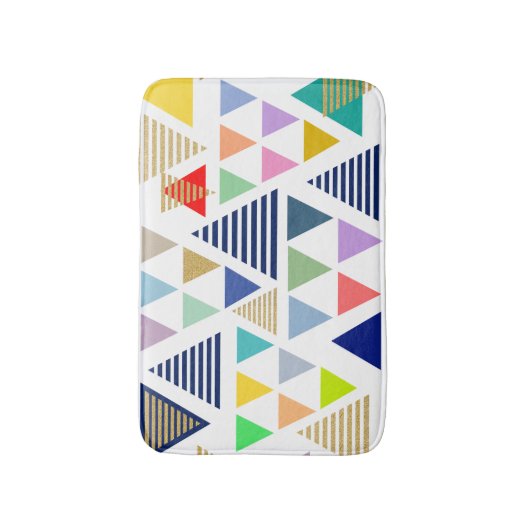 Modern kleurrijk driehoekspatroon badmat (Voorkant Verticaal)