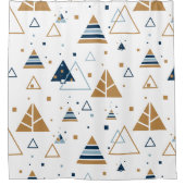 Modern kleurrijk driehoekspatroon douchegordijn (Voorkant)