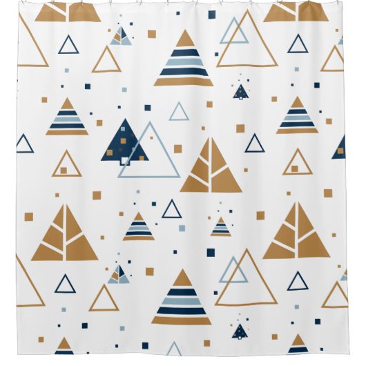 Modern kleurrijk driehoekspatroon douchegordijn (Voorkant)