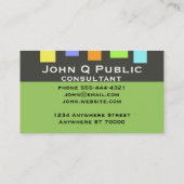 modern, kleurrijk, dubbelzijdig visitekaartje (Achterkant)