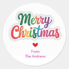 Modern Kleurrijk eenvoudig kerst sticker